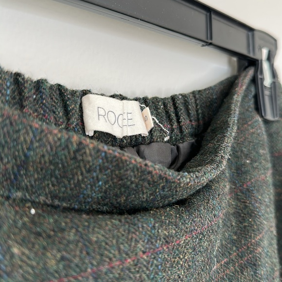 Roolee plaid tartan dark green pencil skirt McMillan Plaid Skirt wool blend - Picture 7 of 8